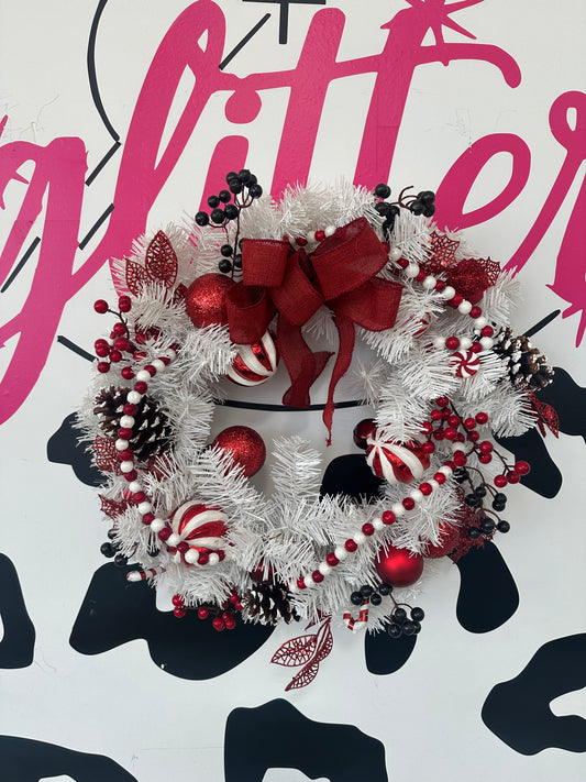 Peppermint berry wreath