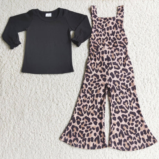 Leopard Flare Overall Set