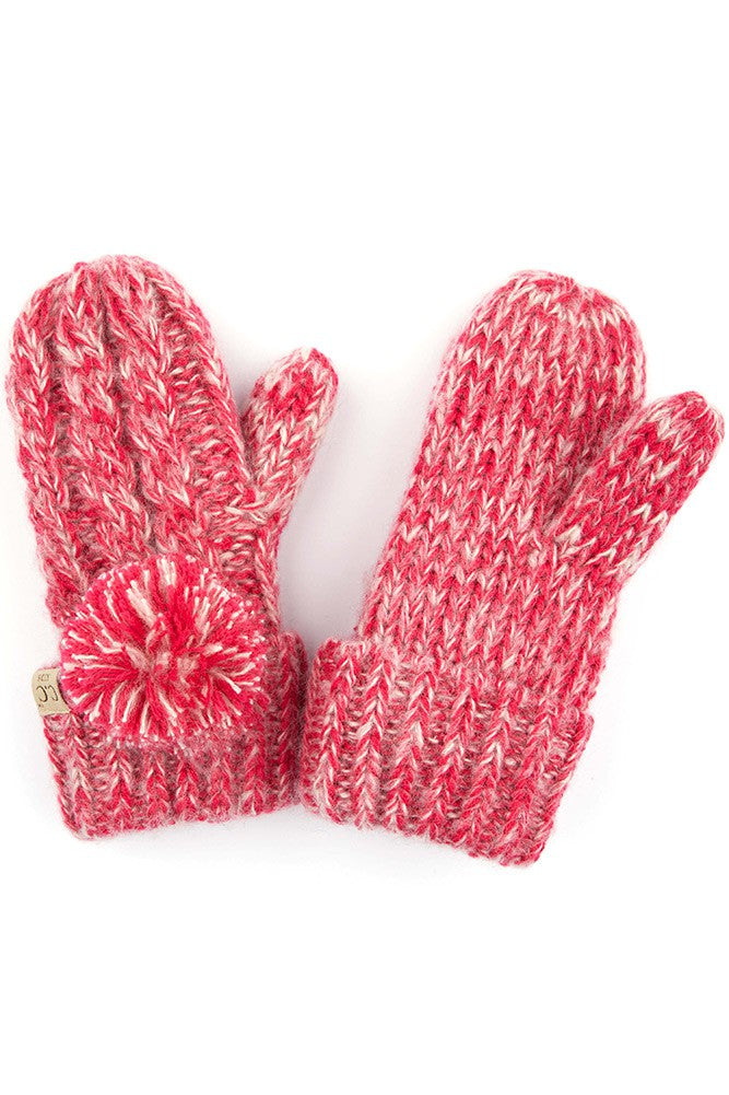 Kids Fuzzy Lined Pom Gloves