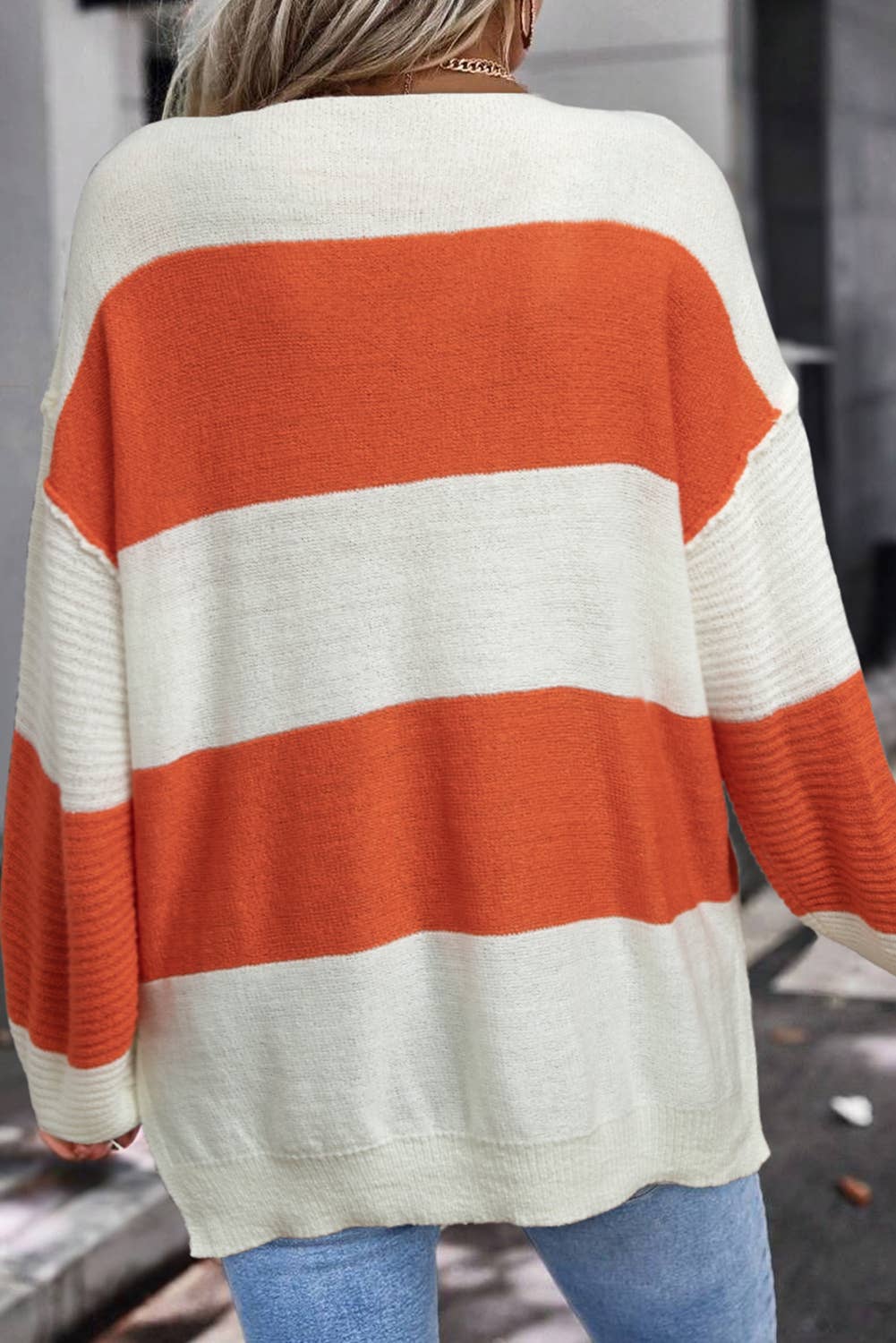 Stripe orange and white Sweater