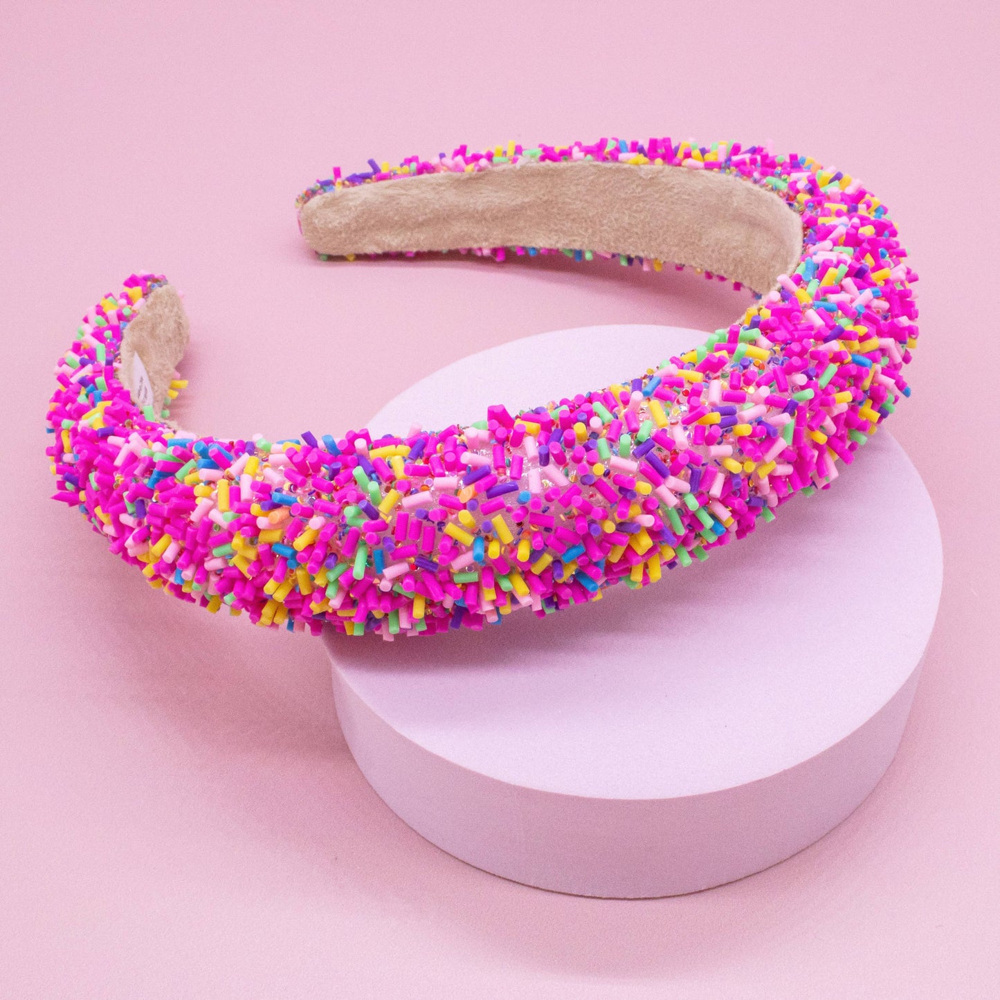 Hot Pink Padded Sprinkles Headband