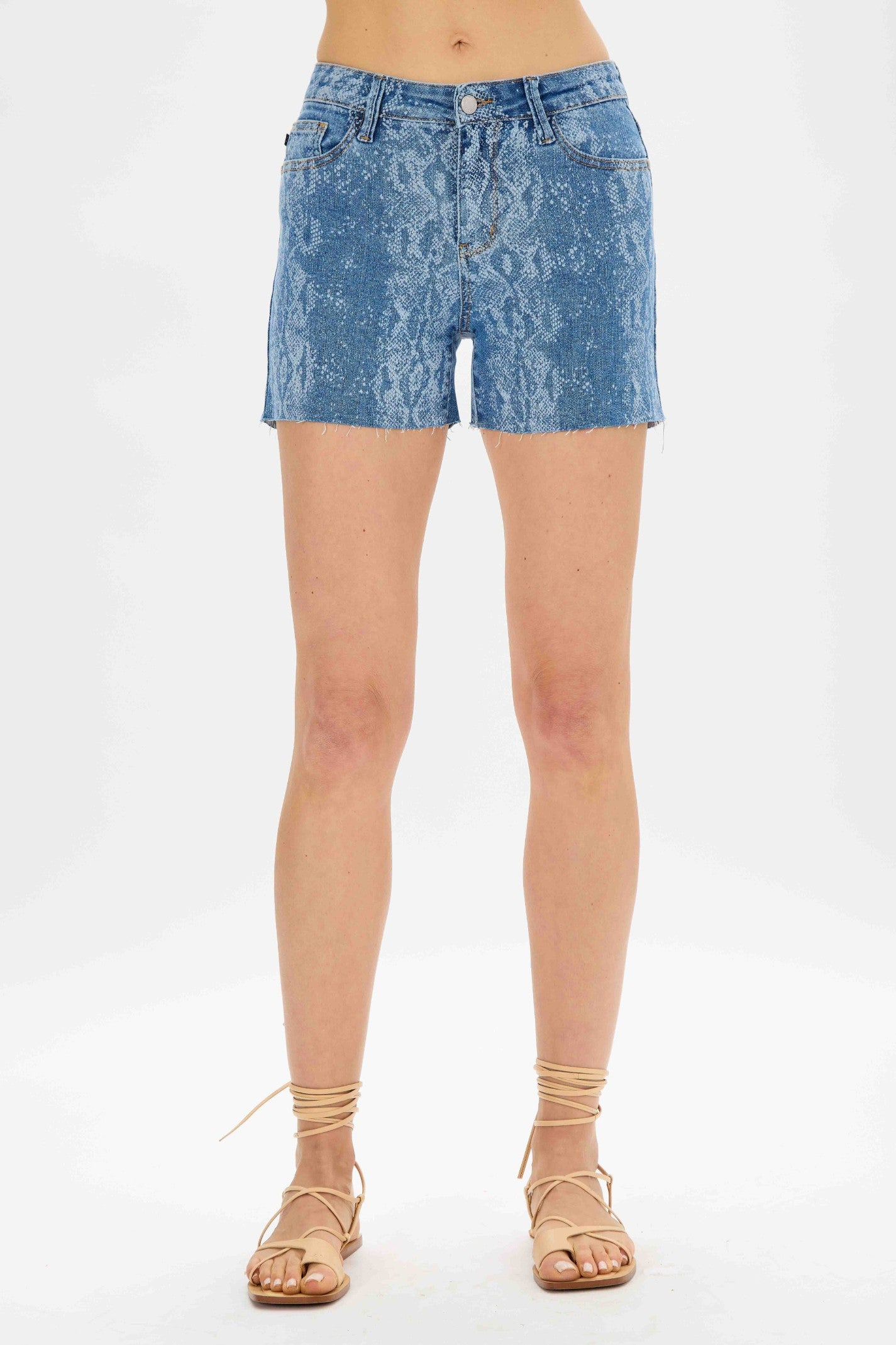 Judy Blue Snake Print Cut Off Shorts