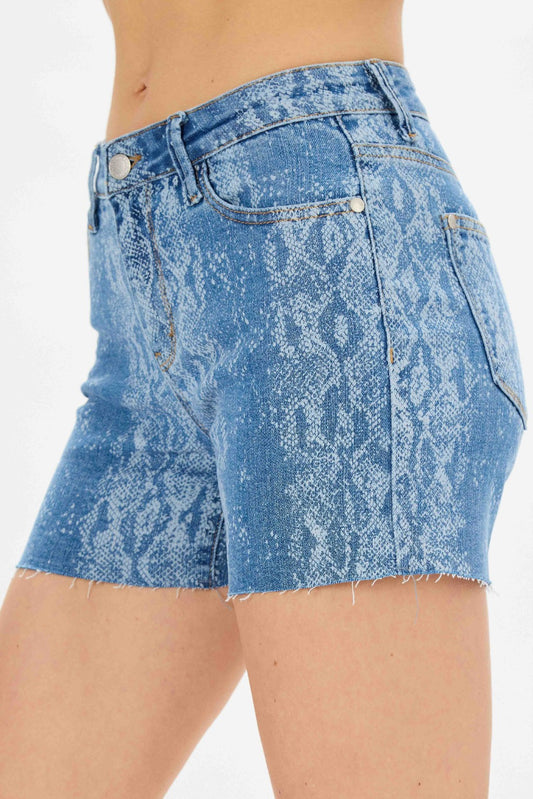 Judy Blue Snake Print Cut Off Shorts