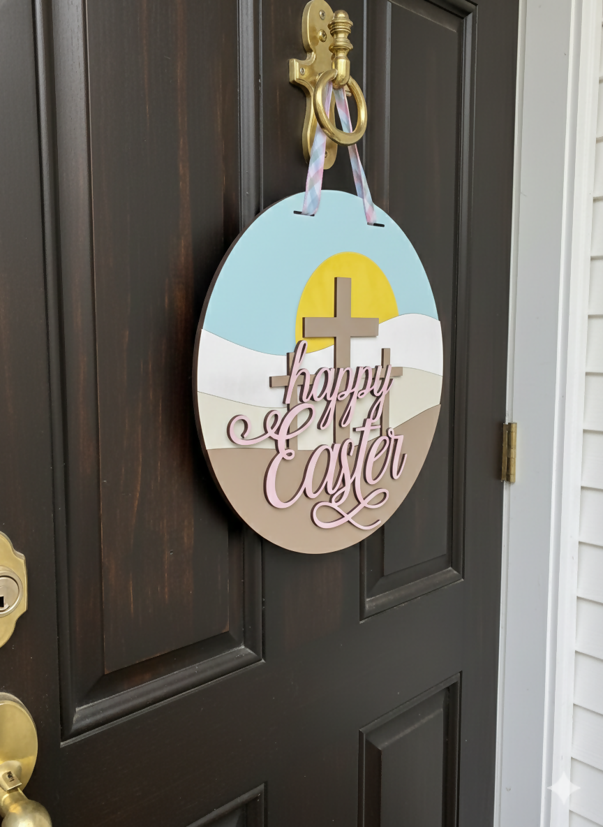Happy Easter Crosses – 3D Layered Door Hanger