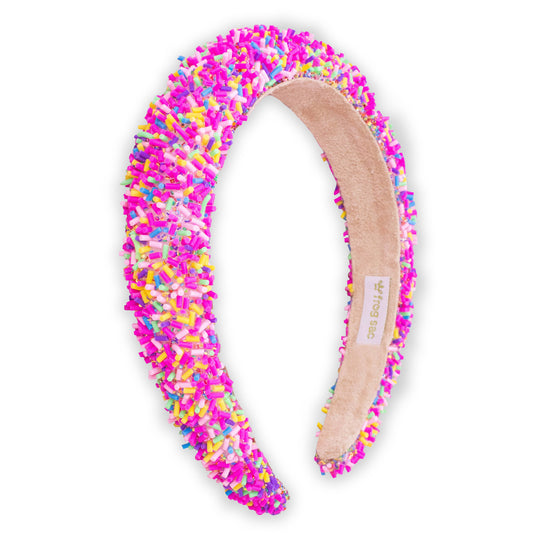 Hot Pink Padded Sprinkles Headband