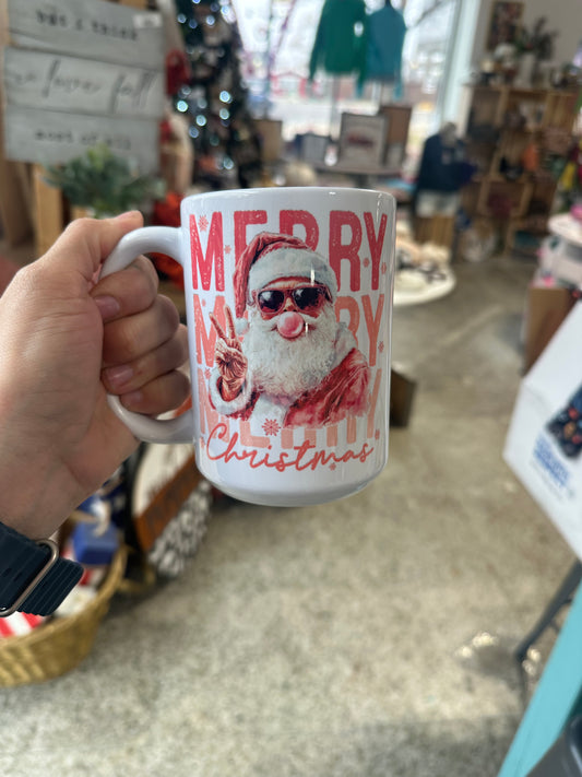 Pink Santa coffee mug