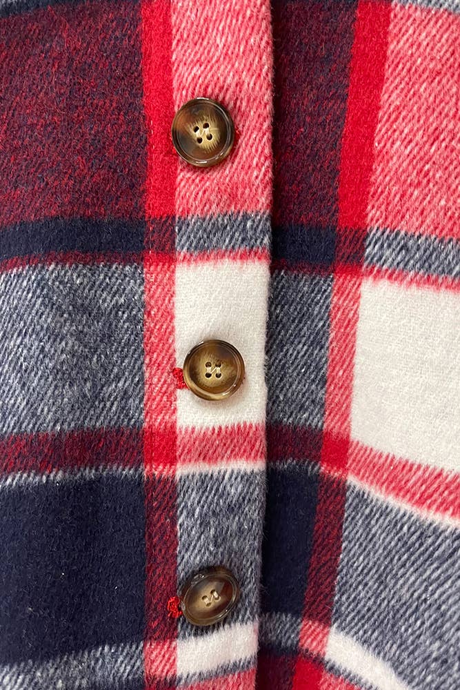 Navy and Red Plaid Shacket