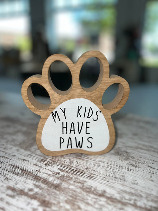 Dog Paw Table Top Paw Sign
