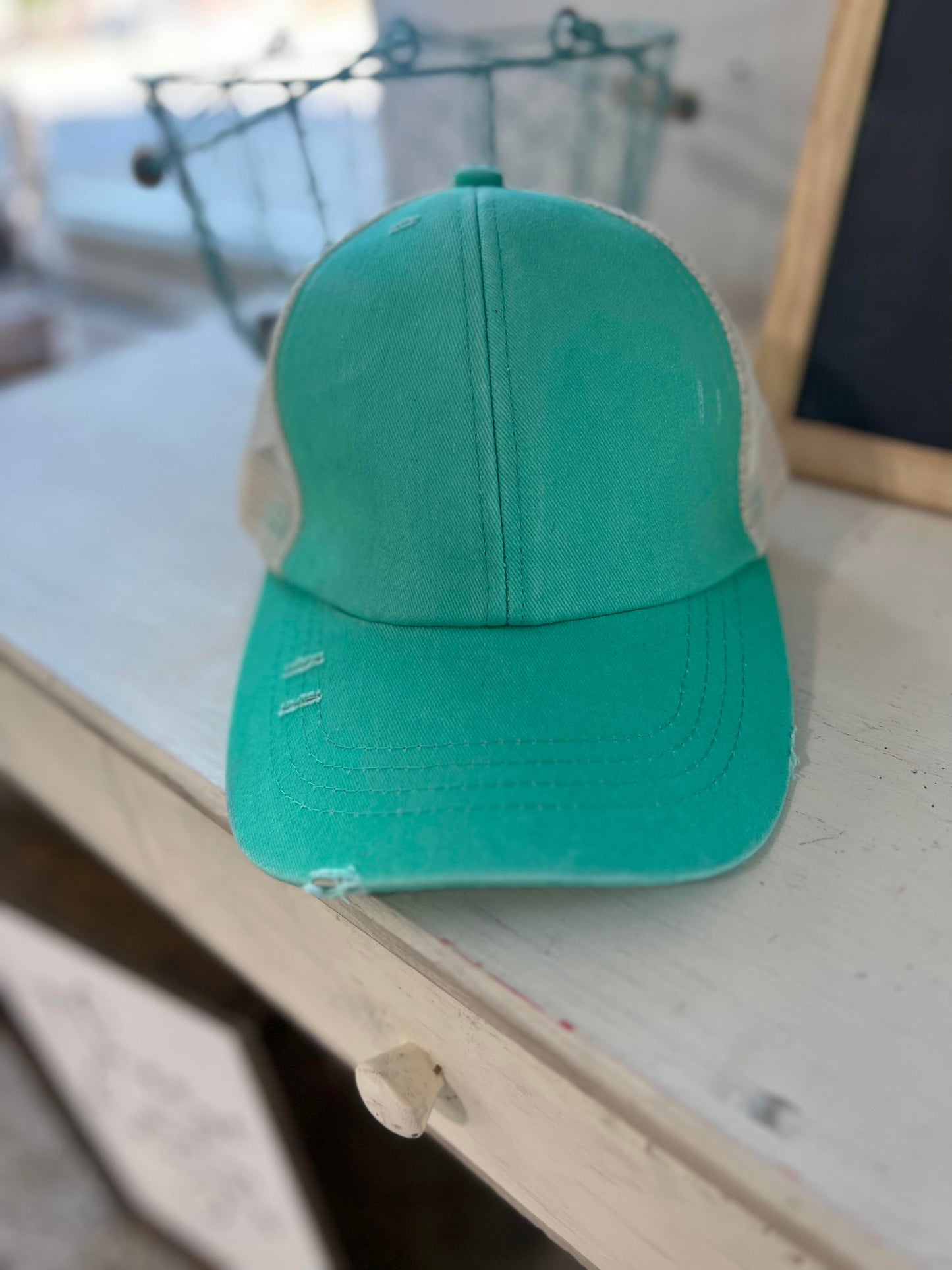 Ponytail Criss Cross Back Baseball Trucker Hat Cap