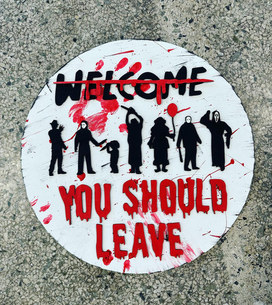 horror front door round