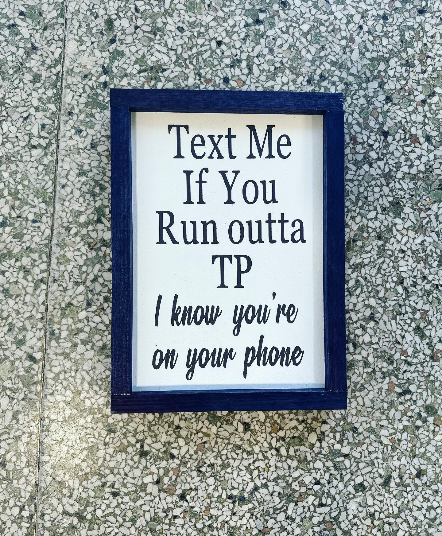 Text Me Bathroom Sign