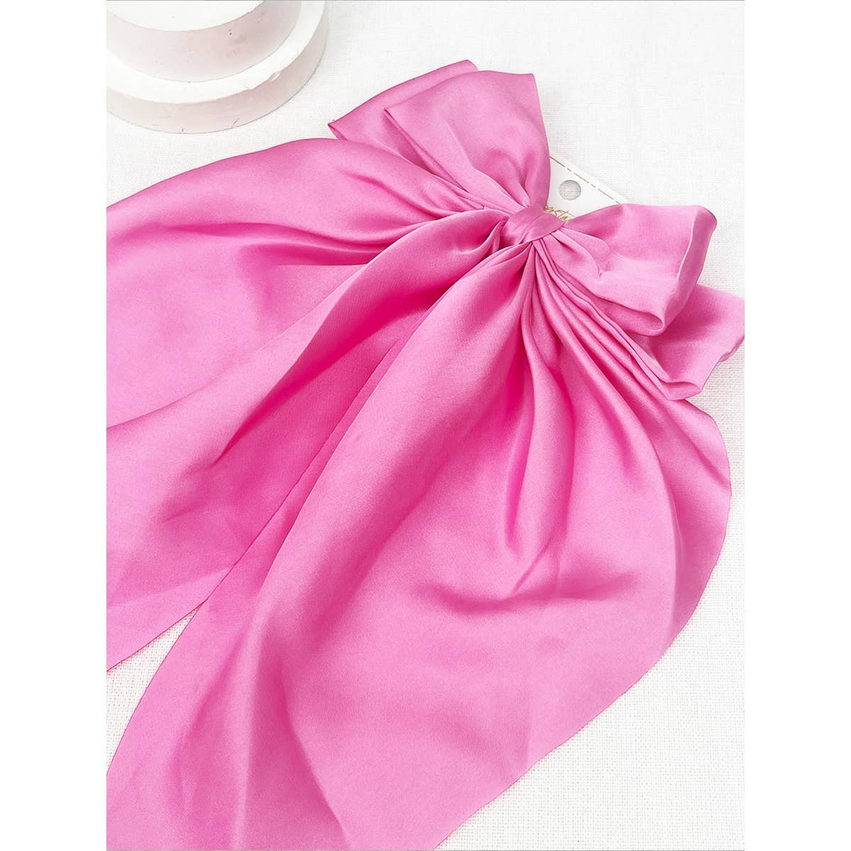 Pink Satin Oversized French Bow