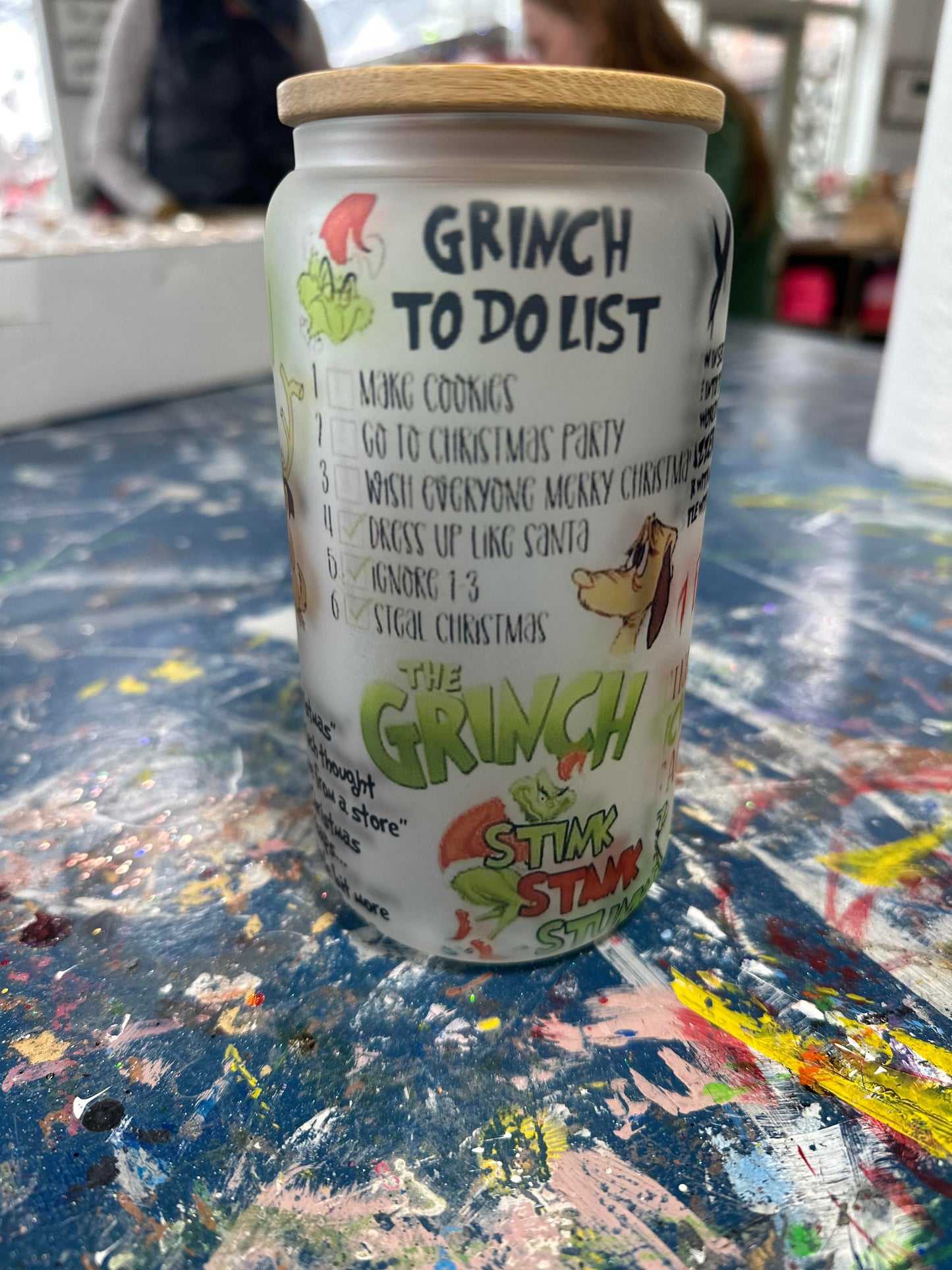 Green Man Glass Can Tumbler