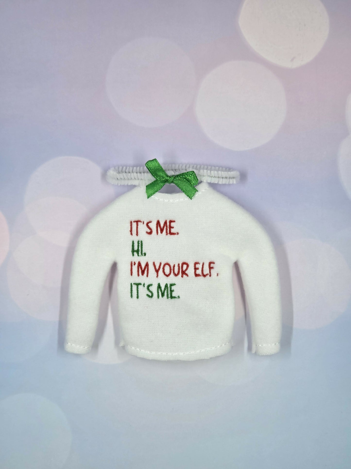 Hi. I’m Your Elf, It’s Me Elf Sweater and Accessorizing Headband – Embroidered Holiday Elf Outfit