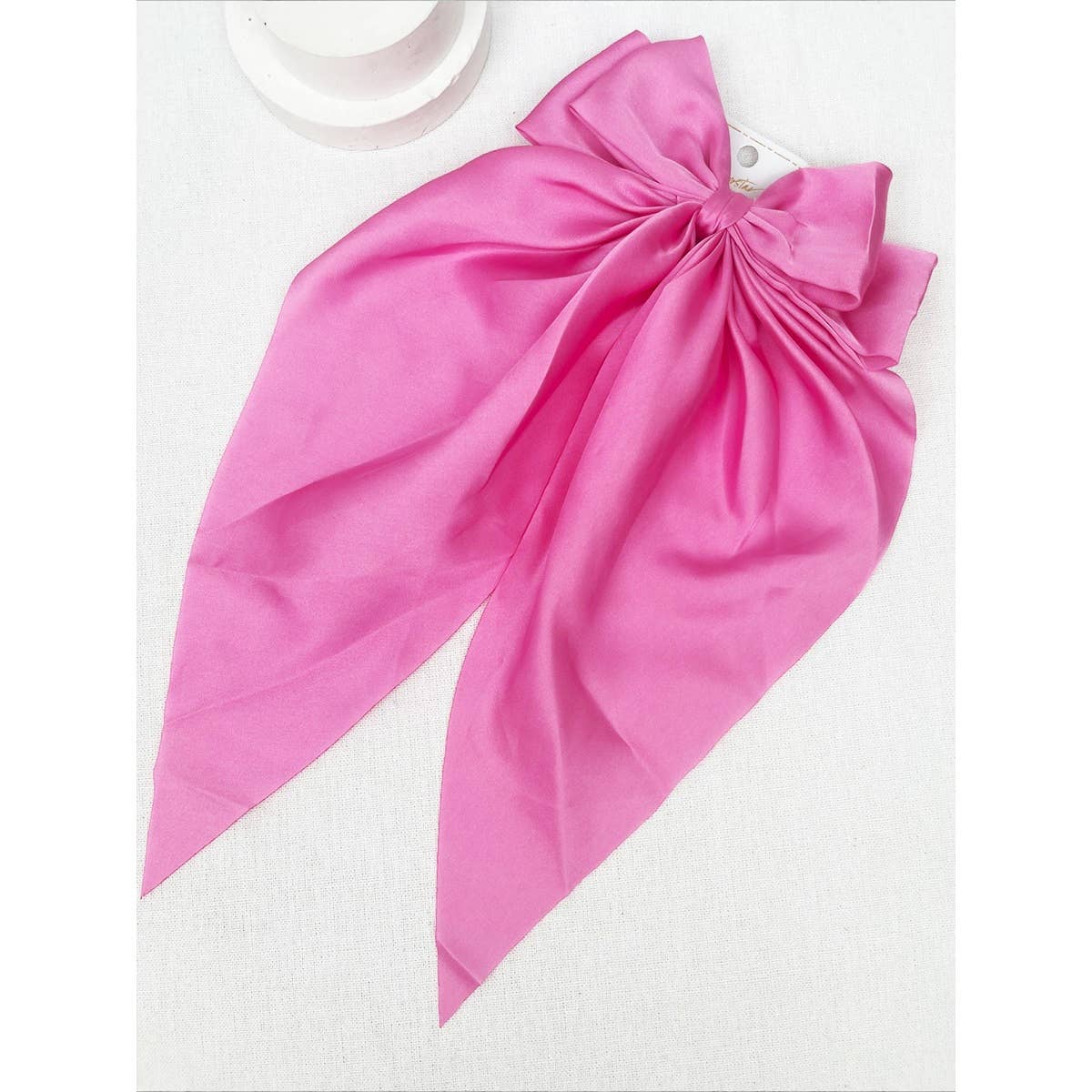 Pink Satin Oversized French Bow