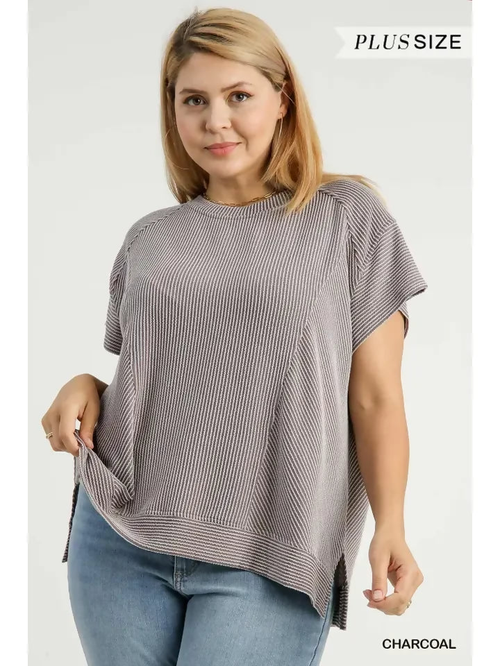 charcoal ribbed plus