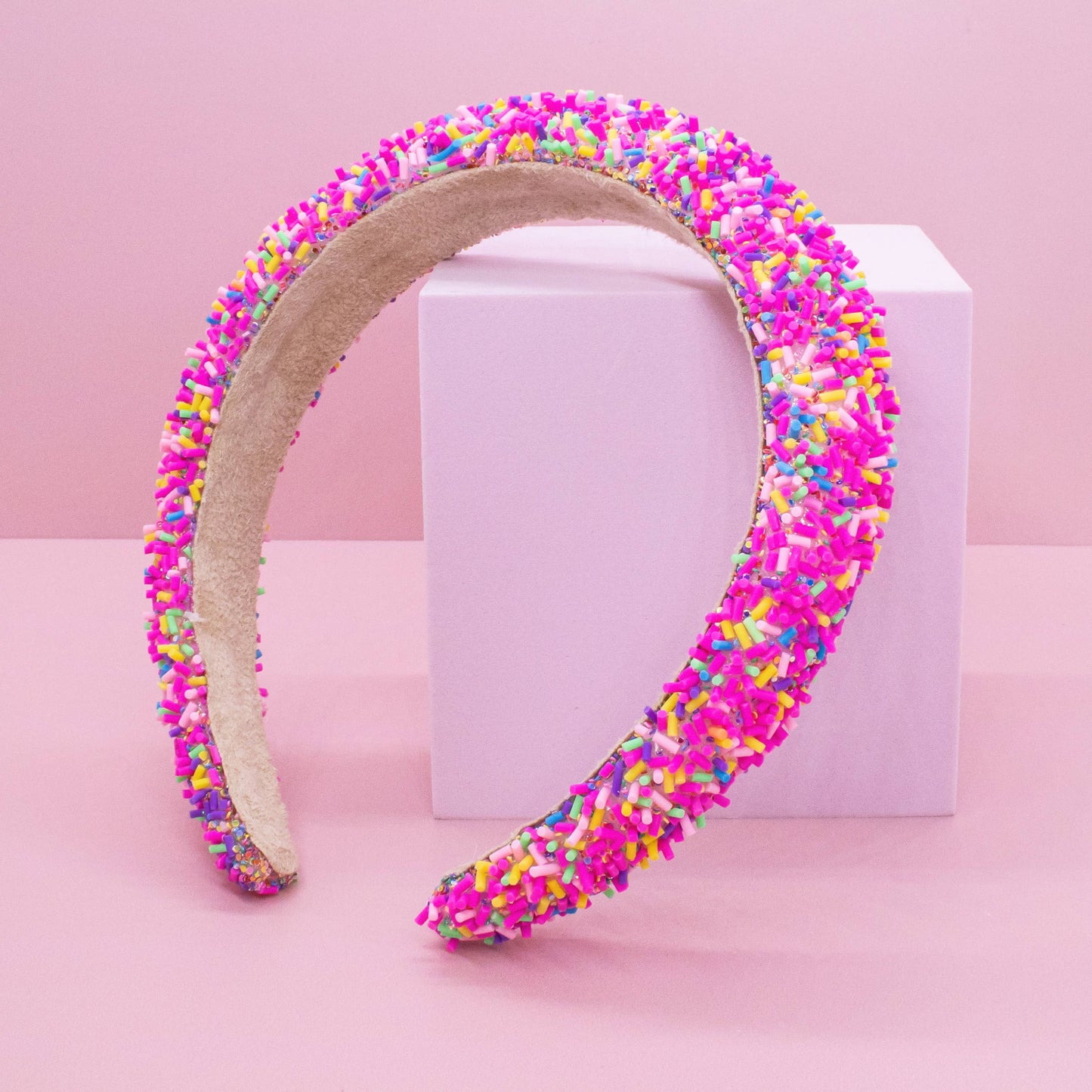 Hot Pink Padded Sprinkles Headband
