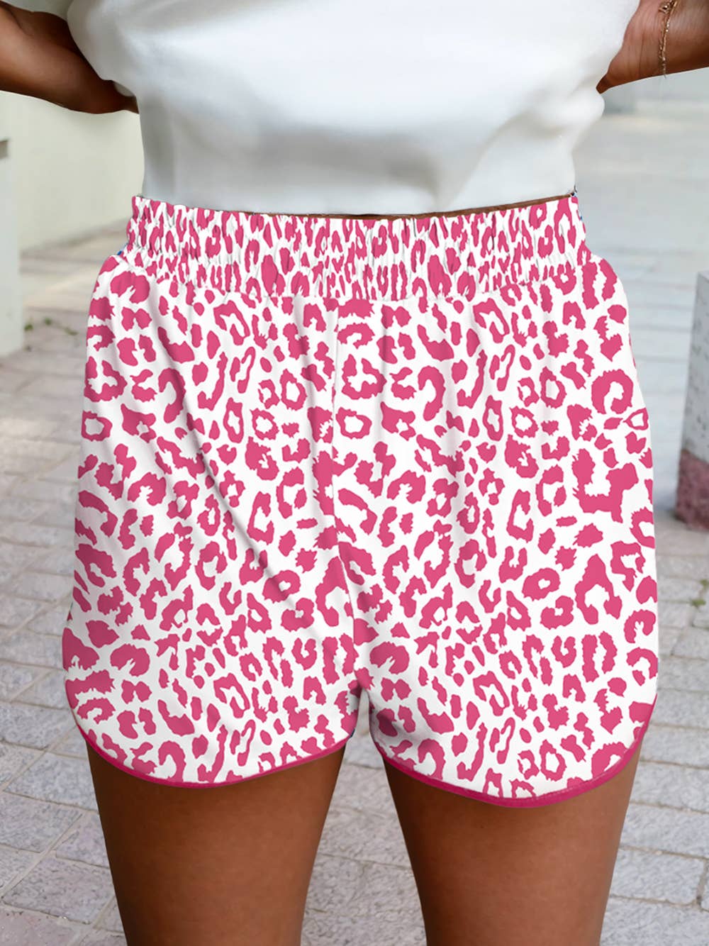 Pink Leopard Shorts