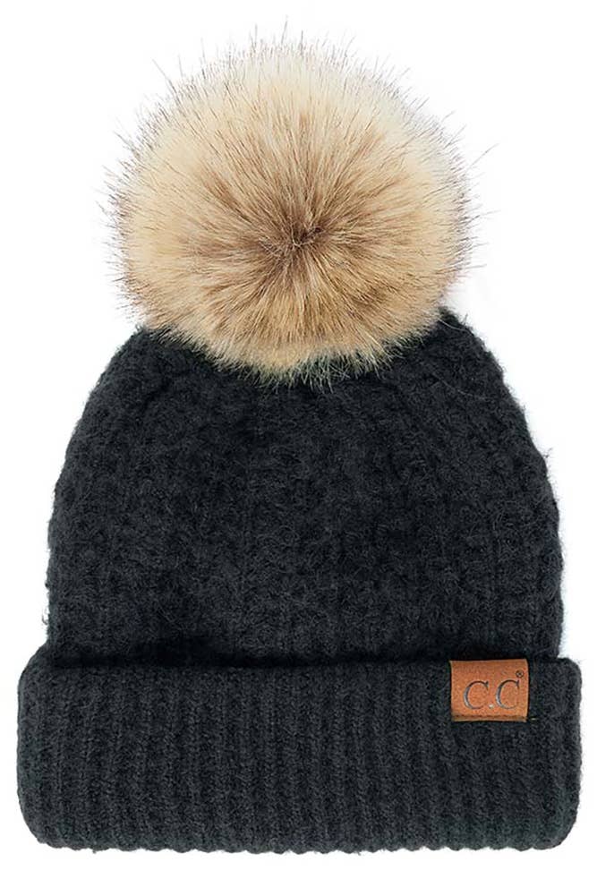 C.C Beanie with Pom Winter Hat