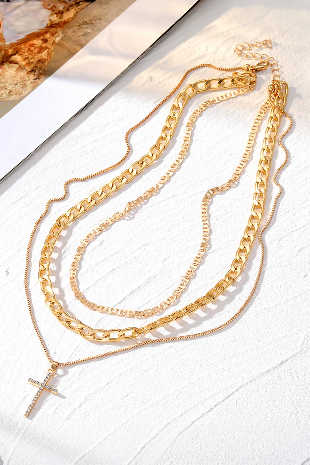 Golden Grace Layered Cross Necklace ✨