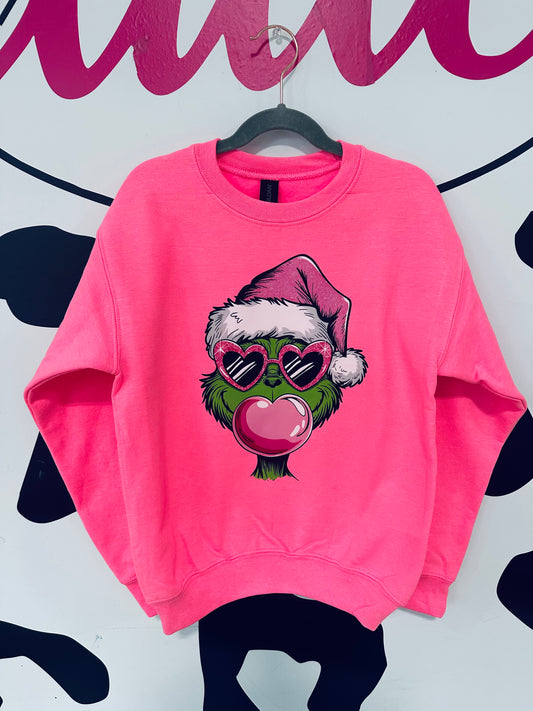 Green man bubblegum kids crewneck