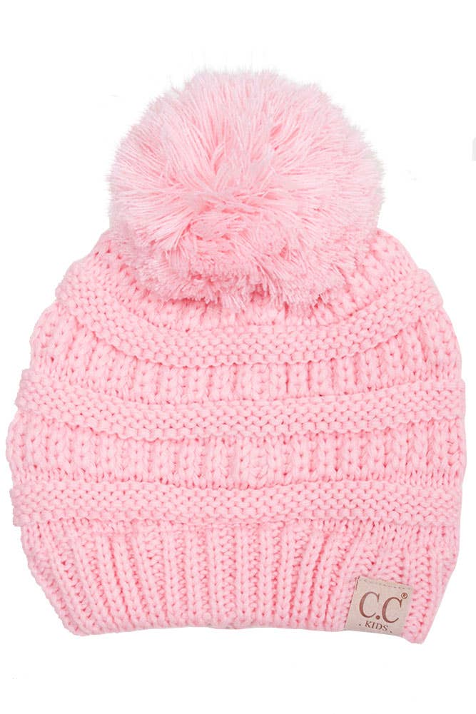 C.C Kids Solid Knit Pom Beanie