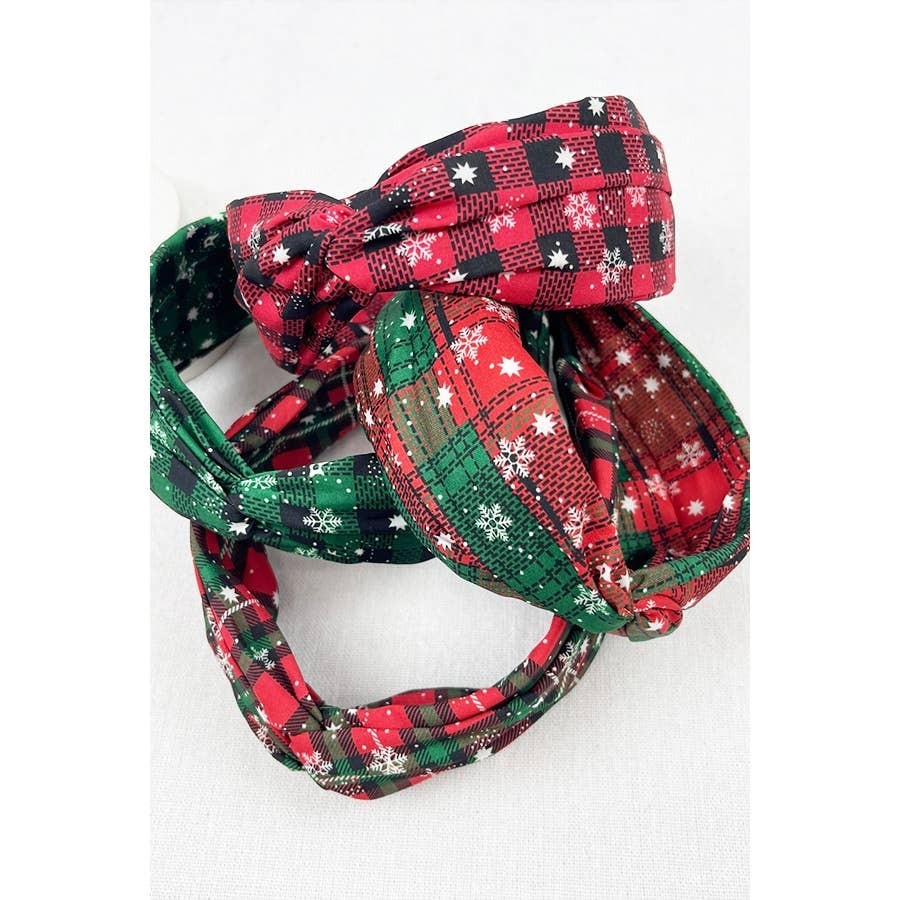 Plaid Snowflake Fabric Headband