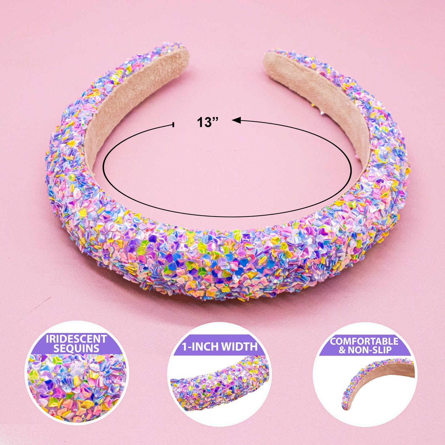 Multi-Color Chunky Sequin Headband
