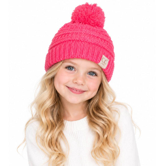 C.C Kids Solid Knit Pom Beanie