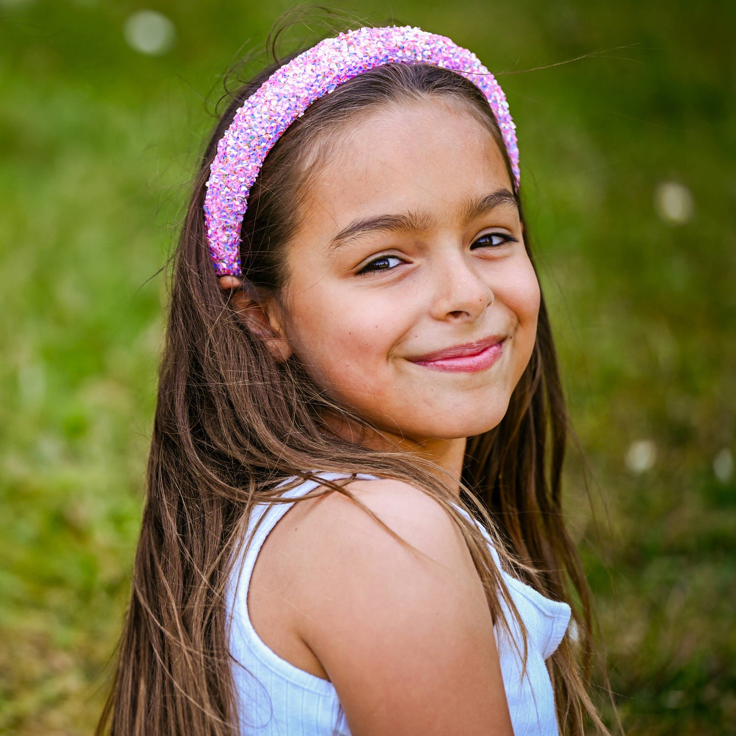 Pink Chunky Sequin Headband