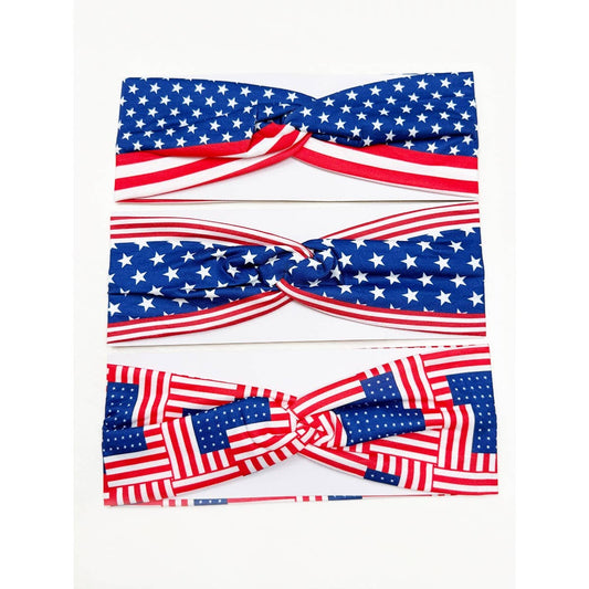 American Patriotic Twisted Head wrap