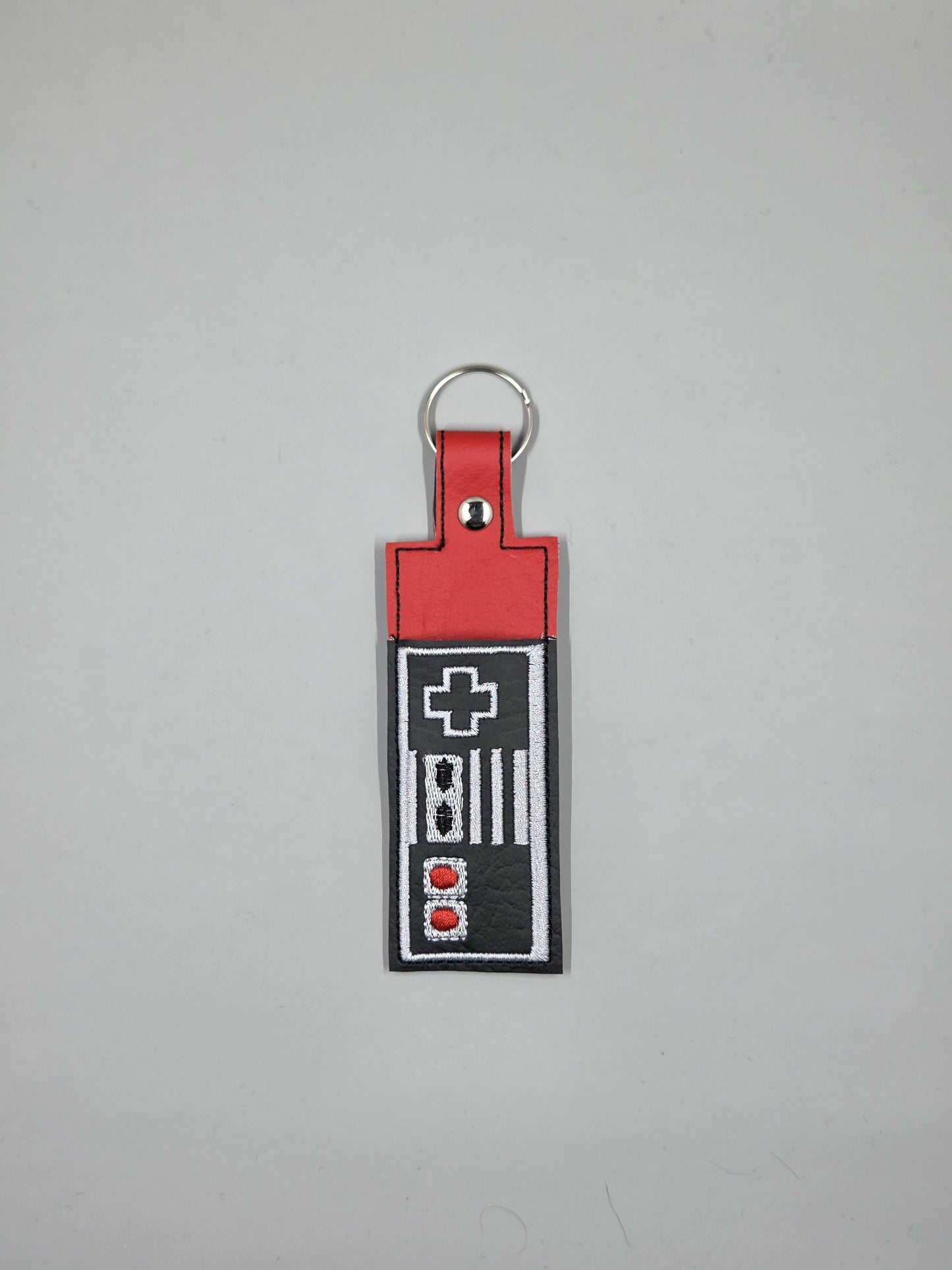 Classic Controller Embroidered Chapstick Holder | Vinyl Lip Balm Holder Keychain