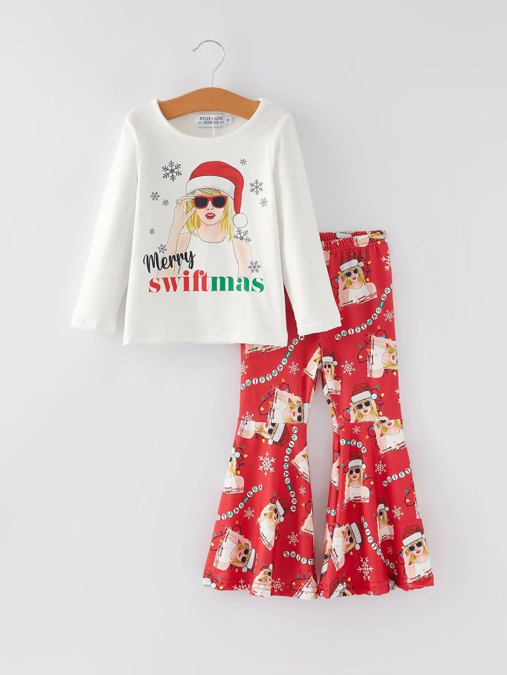 Red TS Christmas Bell Bottom Set