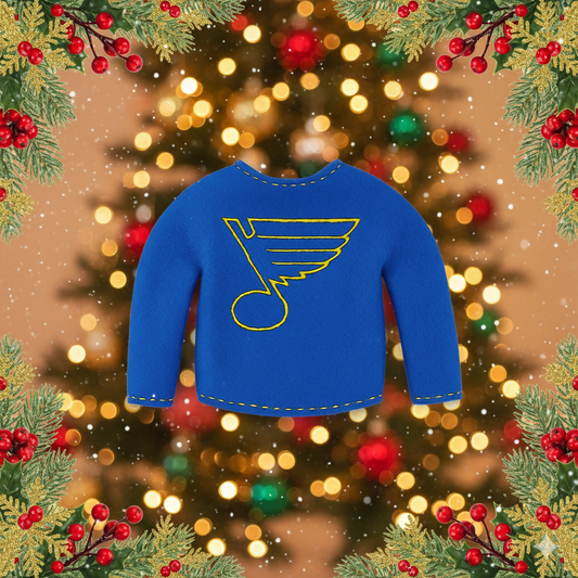 Blues Note Elf Sweater – Embroidered Fleece Outfit for Mini Elves