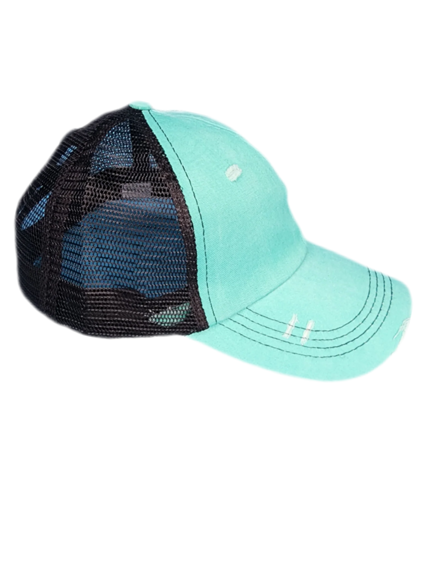 Ponytail Criss Cross Back Baseball Trucker Hat Cap