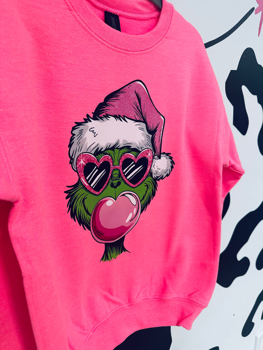 Green man bubblegum kids crewneck