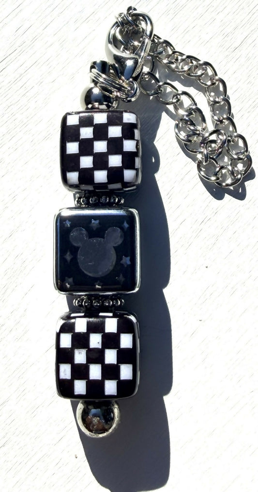 Mouse Ears Black & White Tumbler/Bag Charm