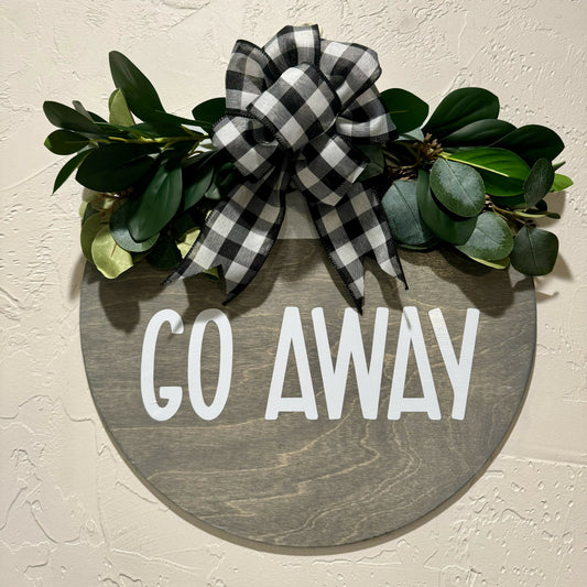 Go Away door hanger