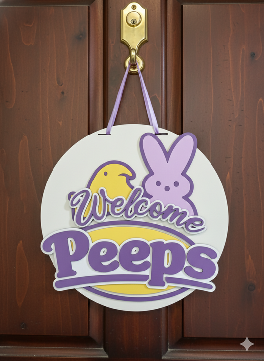 Welcome Peeps – 3D Layered Door Hanger