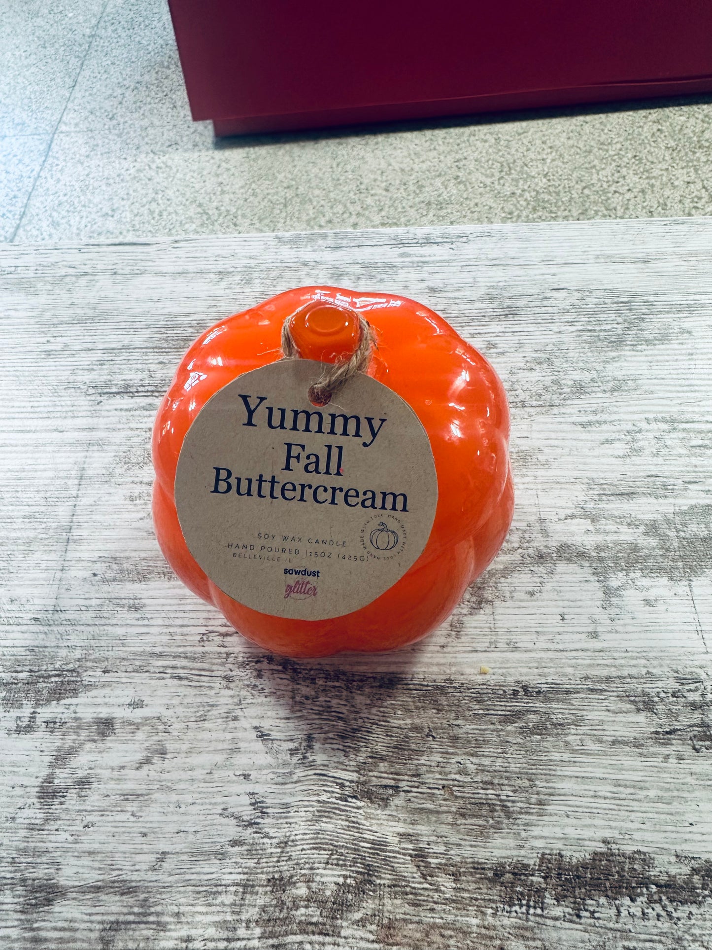 Yummy fall buttercream candle