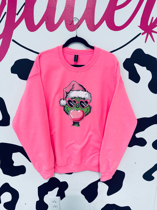 Adult Green man bubblegum crewneck