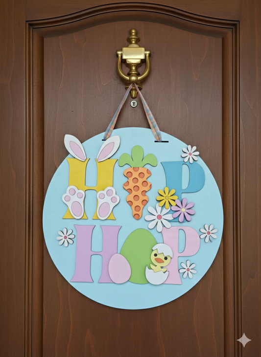 Hip Hop Easter – 3D Layered Door Hanger
