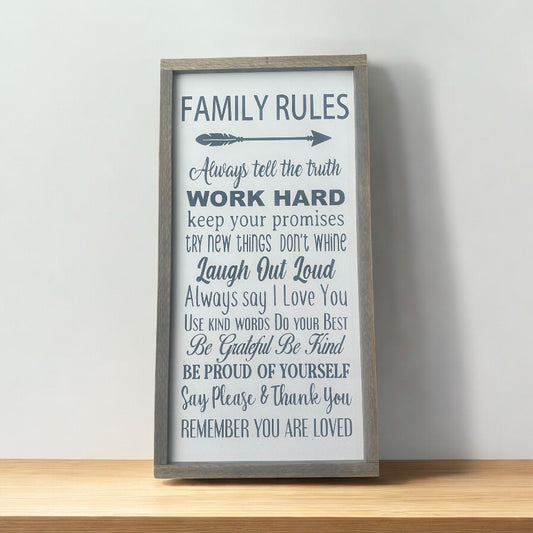 Family Rules Sign