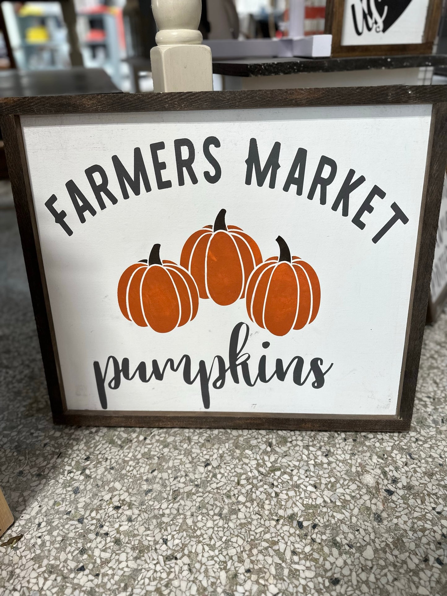 Farmers Market Pumpkin Sign