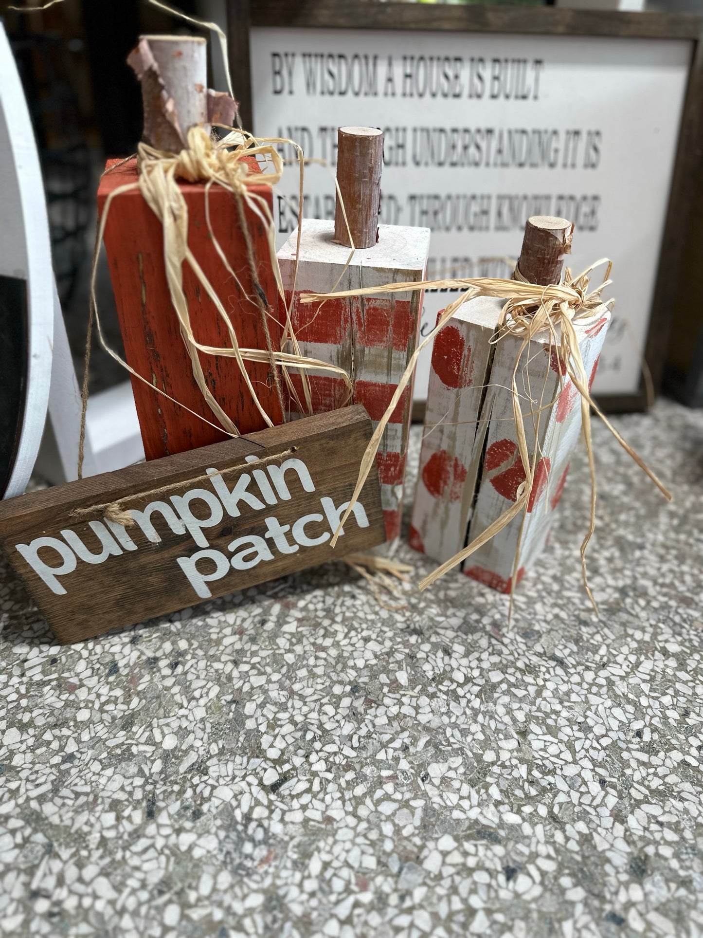 Wooden Pumpkin Set