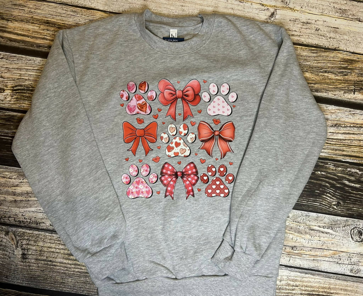 Valentine Dog Bows Crewneck