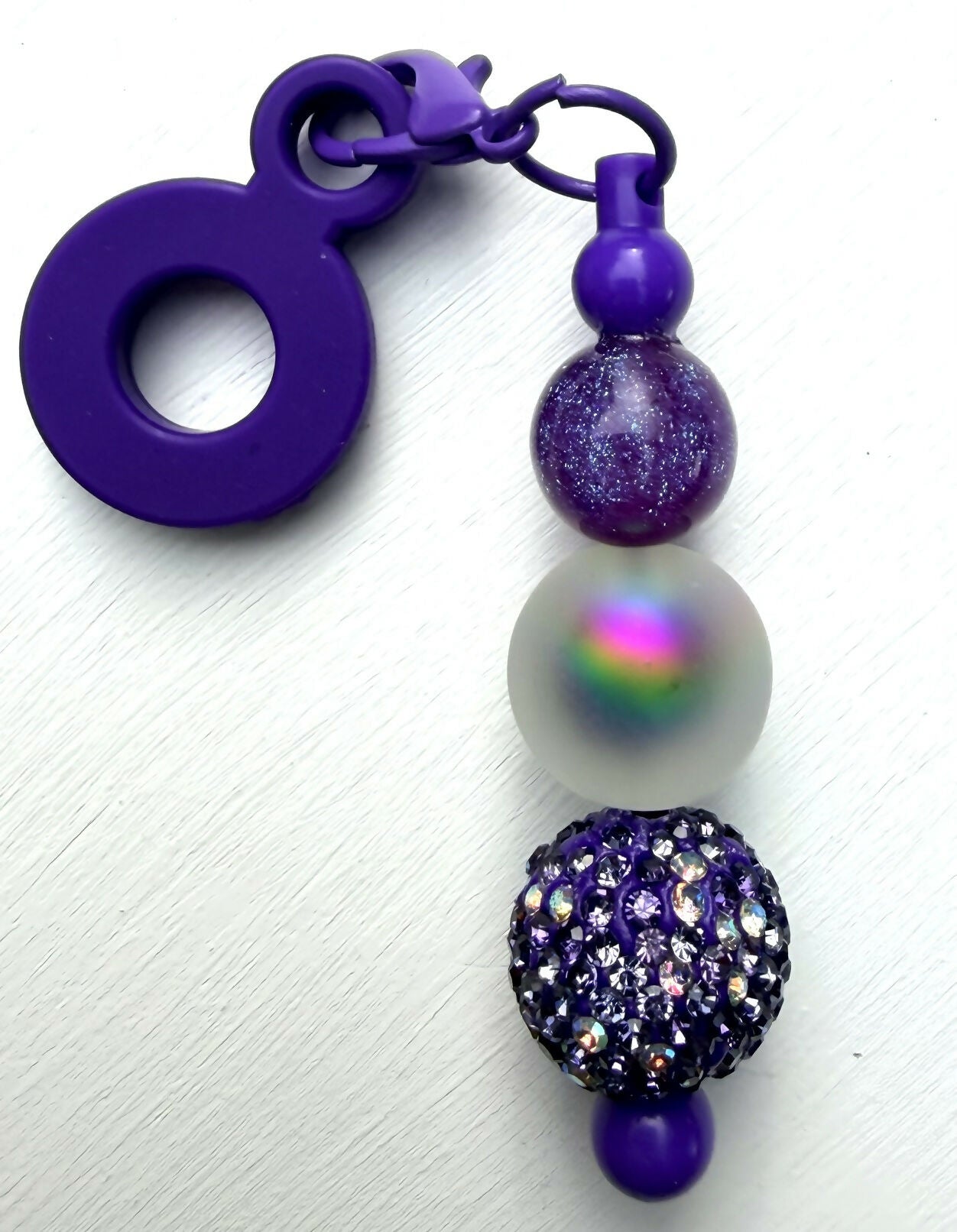 Purple Bling Straw Charm