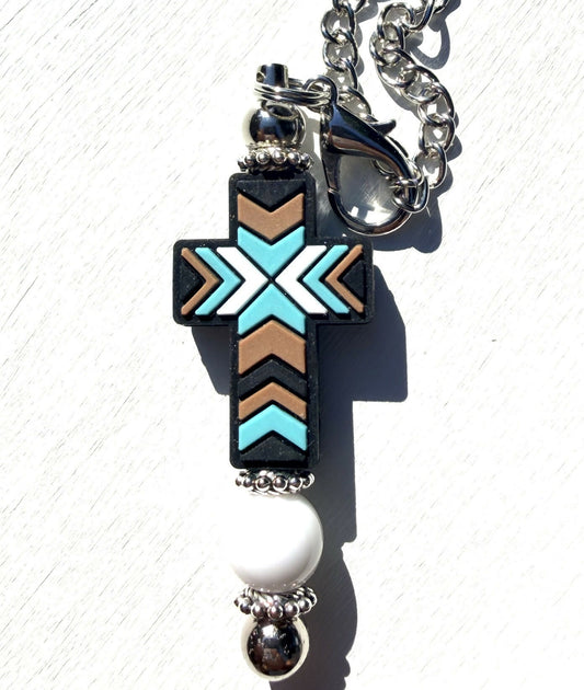 Aztec Cross Tumbler/Bag Charm