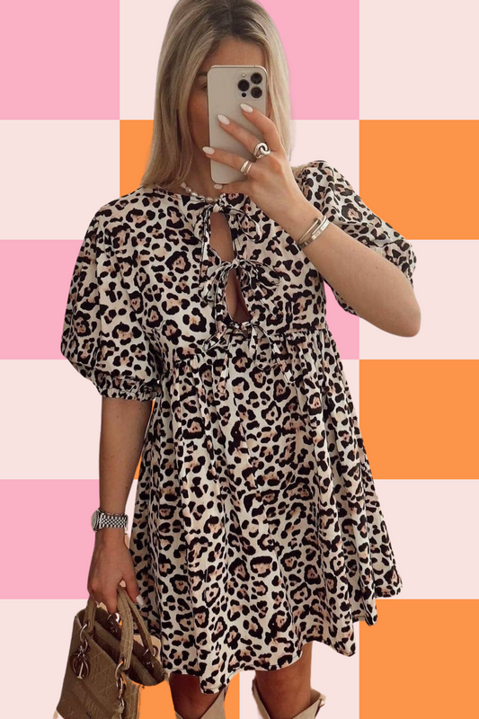 Cheetah Bow Tie Front Dress