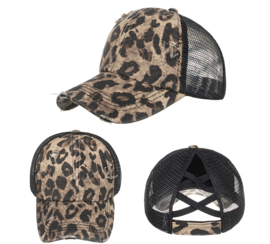 Ponytail Criss Cross Back Baseball Trucker Hat Cap
